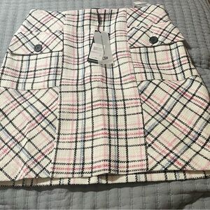 Karl Lagerfeld tweed plaid mini skirt size 6 $99.50